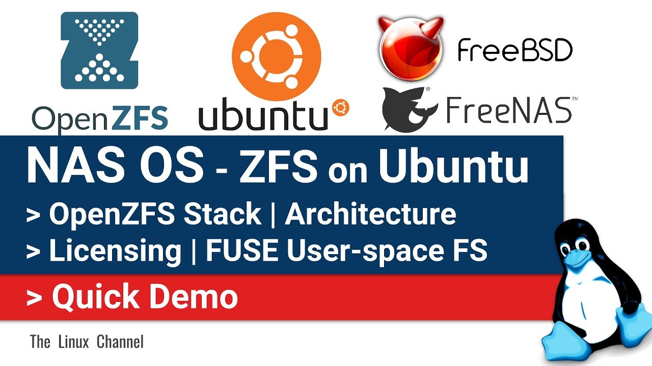 NAS OS - ZFS on Ubuntu Server - OpenZFS Stack - Architecture - License - FUSE - Demo