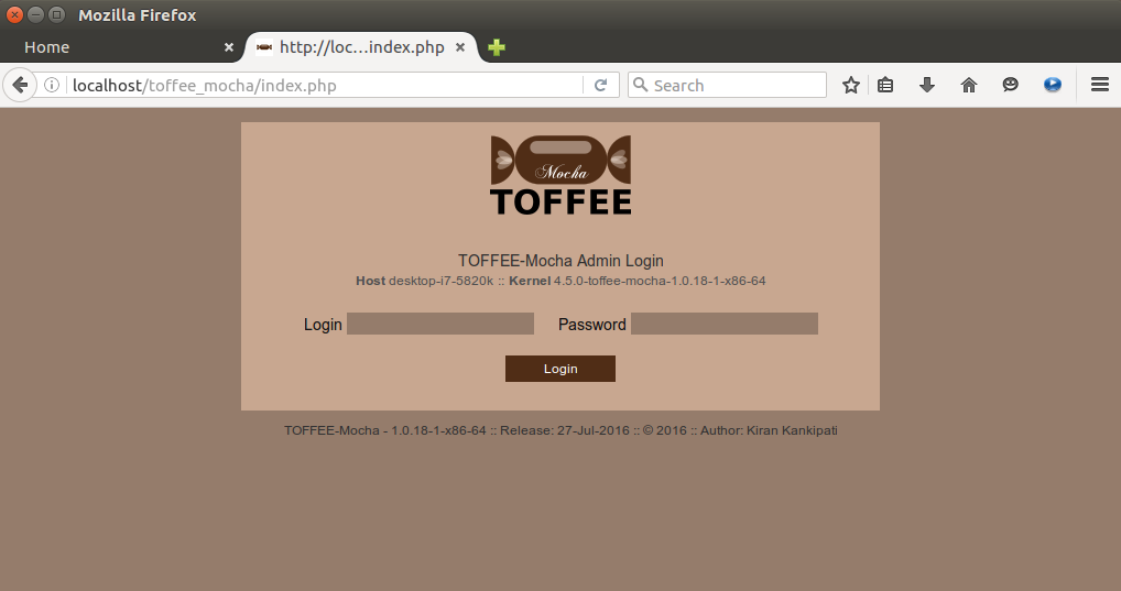 TOFFEE-Mocha-1.0.18-1-x86_64 WAN Emulator Login