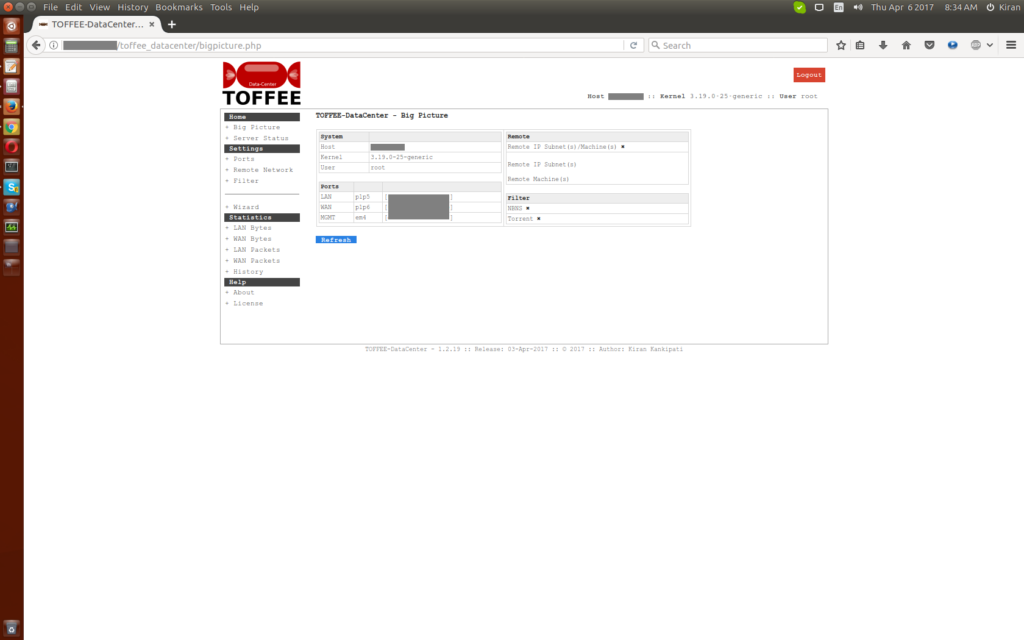 TOFFEE-DataCenter screenshots on a Dual CPU Intel Xeon E5645 2.40Ghz Dell Server - Big Picture