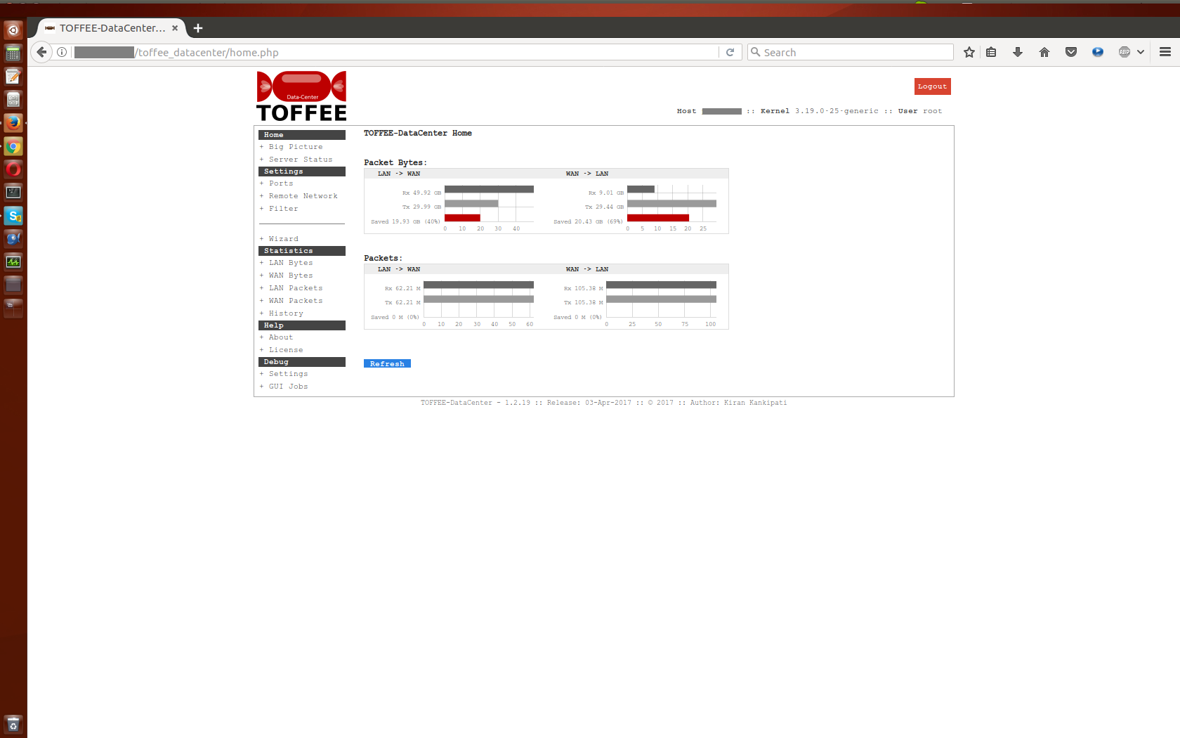 TOFFEE-DataCenter screenshots on a Dual CPU Intel Xeon E5645 2.40Ghz Dell Server