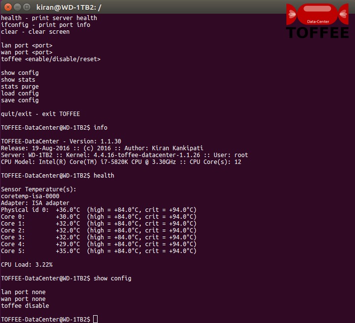 5 TOFFEE-DataCenter WAN Optimization cli show config