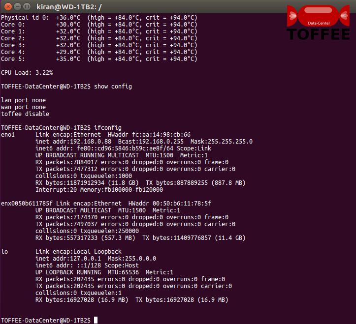 6 TOFFEE-DataCenter WAN Optimization cli port info