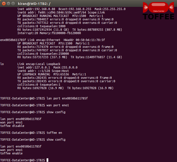 8 TOFFEE-DataCenter WAN Optimization cli enable toffee packet forwarding