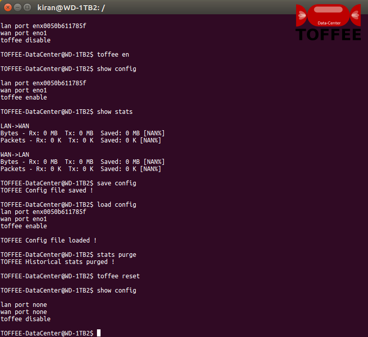 12 TOFFEE-DataCenter WAN Optimization cli toffee reset