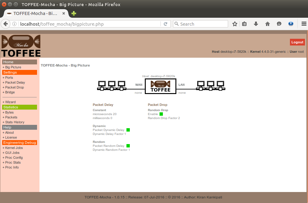 3 TOFFEE-Mocha WAN Emulation software development 15-July-2016