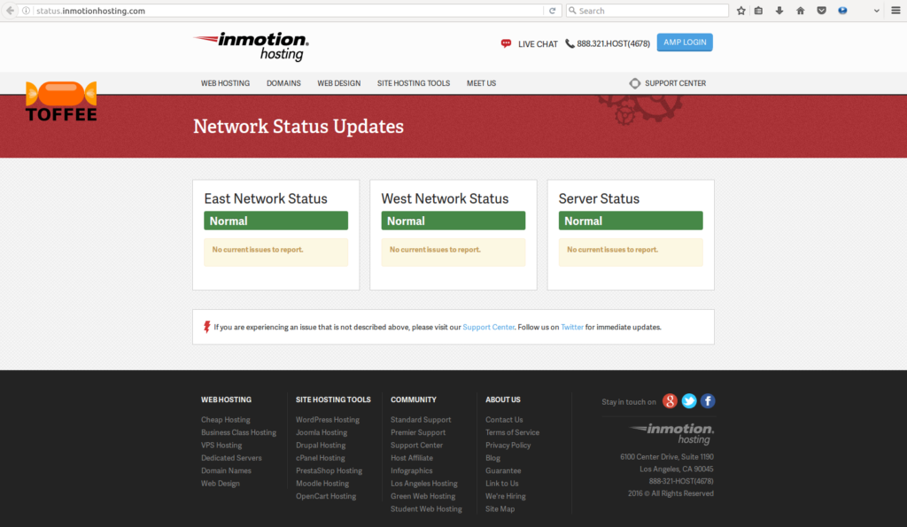 Live Status Inmotionhosting