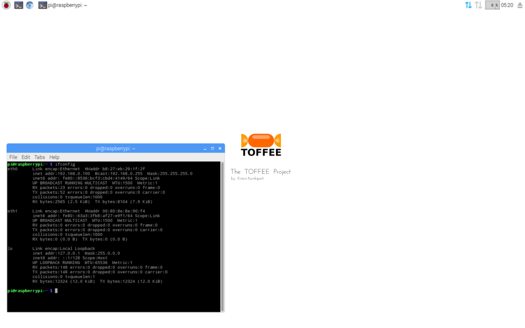 TOFFEE-Butterscotch Raspberry Pi device interfaces