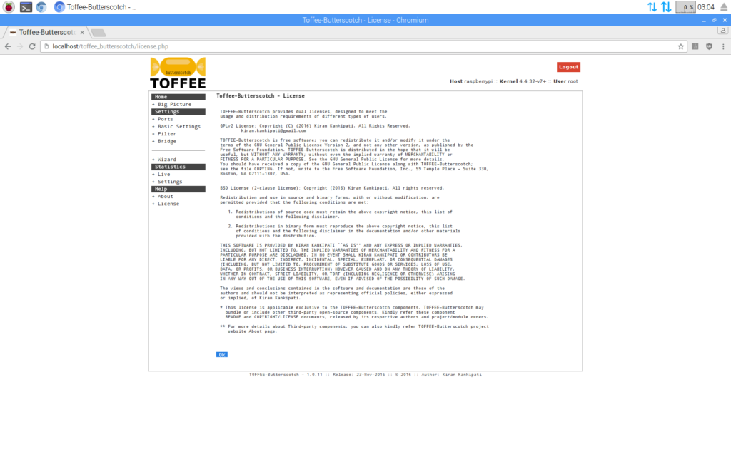 TOFFEE_Butterscotch License