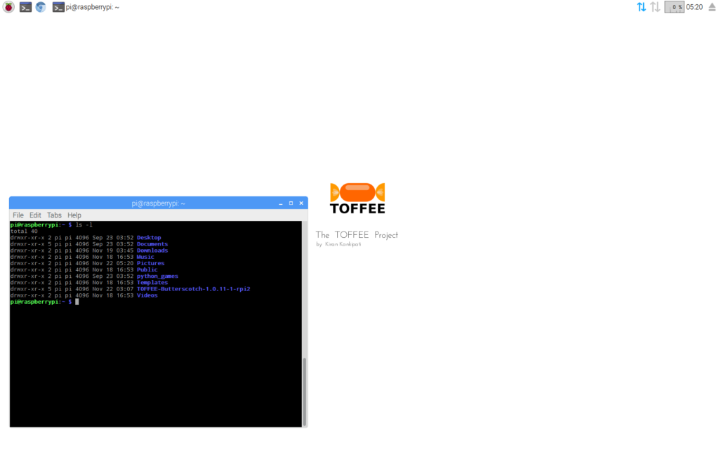 TOFFEE-Butterscotch Raspberry Pi Source-code